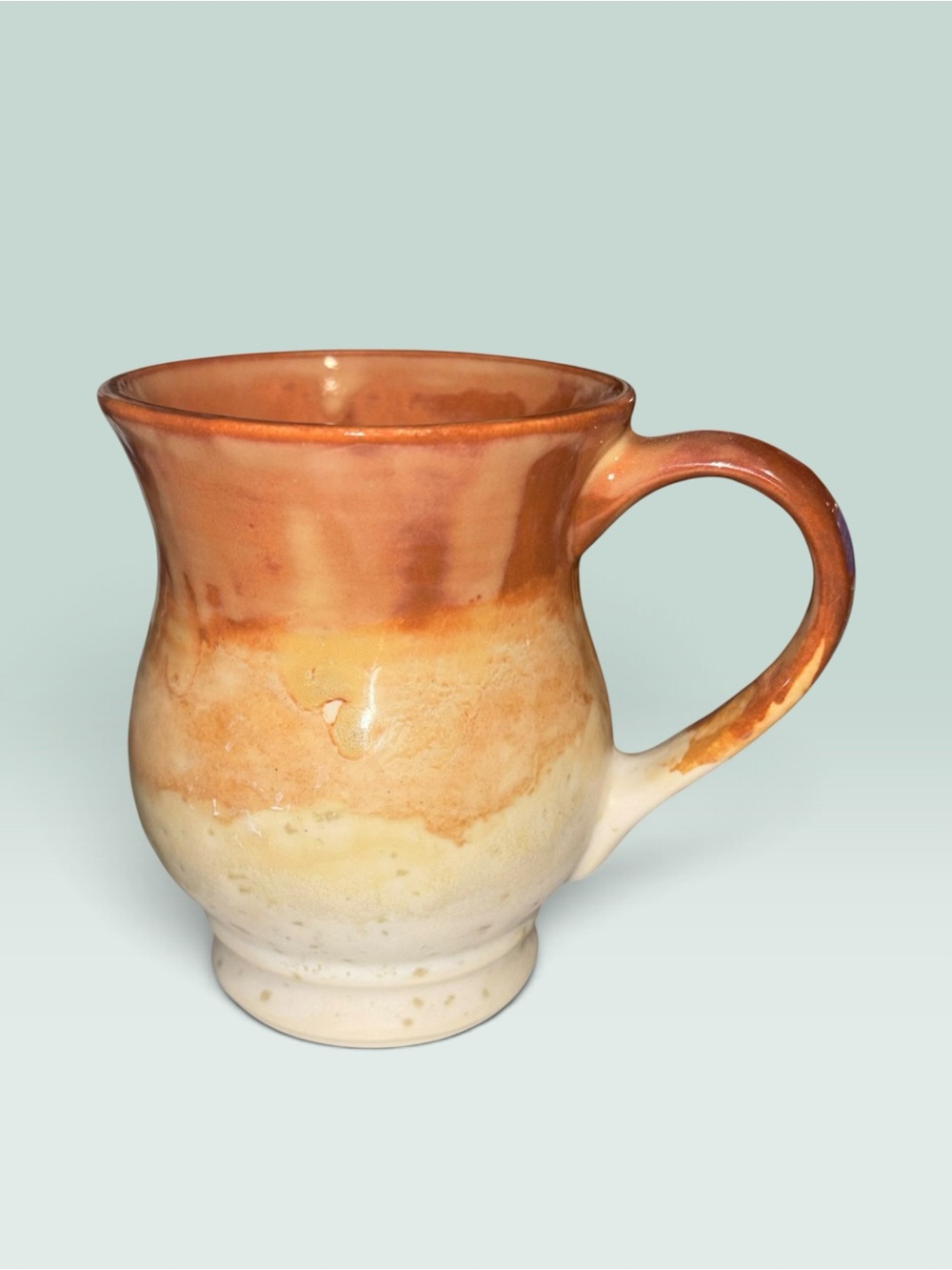 Jemez Pueblo Mountain Pottery hand Thrown Pot Belly Mug Signed